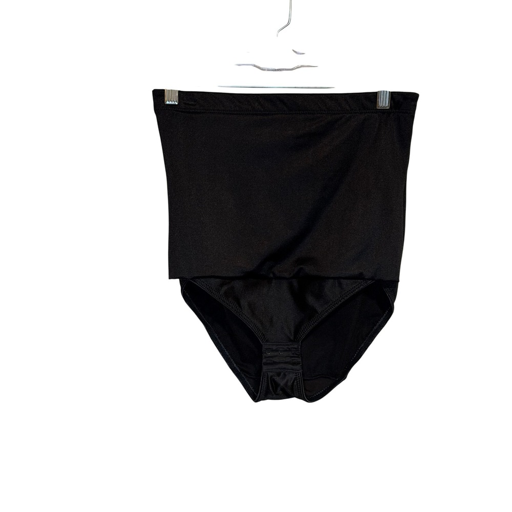 Underscore Womens Black High Waisted Control Brief Shapewear Size 2X